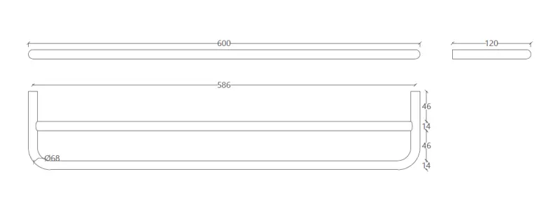 Waterevolution flow dubbele handdoekhouder 60 cm Chroom A112D01