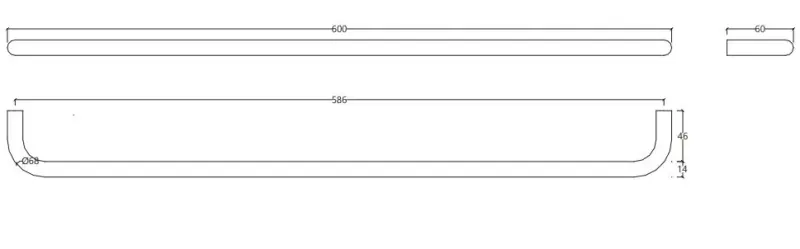 Waterevolution flow handdoekhouder 60 cm mat črna A112PR