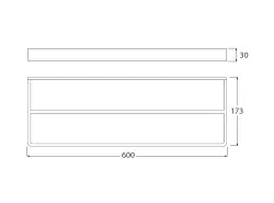 Waterevolution Deep dubbele handdoekhouder 60 cm mat wit A212DBR