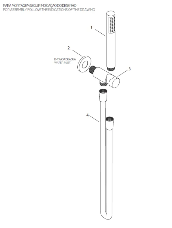Waterevolution Flow kopalniški komplet s priključkom za steno, v celoti iz nerjavečega jekla T1621IE