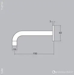 Waterevolution Flow baduitloop 15 cm v celoti iz nerjavečega jekla T167115IE
