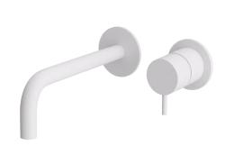 Waterevolution Flow vgradna pipa za umivalnik, mat bela, z izlivom 15 cm T116BBR-15