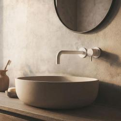 Waterevolution Flow vgradna pipa za umivalnik, mat bela, z izlivom 15 cm T116BBR-15