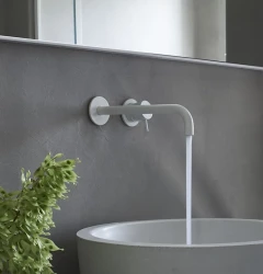 Waterevolution Flow inbouw wastafelkraan mat wit met uitloop 15cm T116BBR-15
