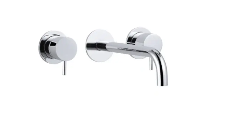 Waterevolution Flow 3-luknjasta vgradna pipa za umivalnik, krom, z izlivom 21 cm T1163F01-21