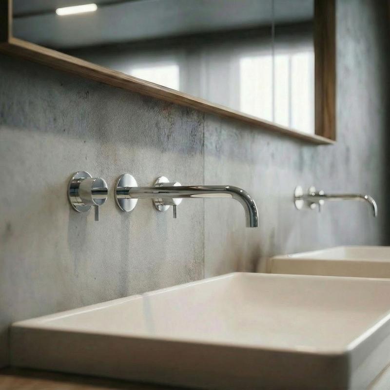 Waterevolution Flow 3-luknjasta vgradna pipa za umivalnik, krom, z izlivom 21 cm T1163F01-21