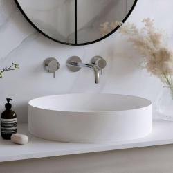 Waterevolution Flow 3-luknjasta vgradna pipa za umivalnik, krom, z izlivom 15 cm T1163F01-15