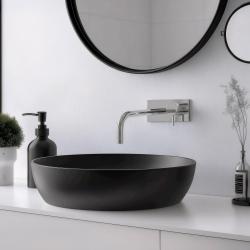 Waterevolution Flow inbouw wastafelkraan met afdekplaat chroom met uitloop 15 cm T1161B01-15