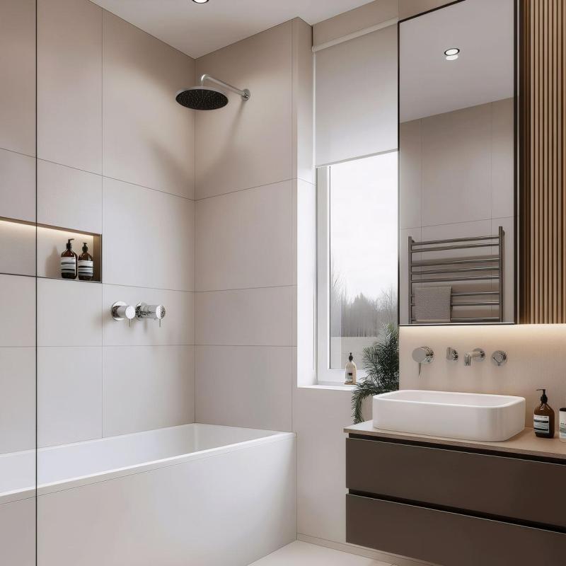 Waterevolution Flow vgradni termostat za tuš, okrogel rozet, krom T142TB01