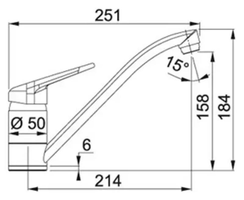 Franke kuhinjska pipa Delta Novara Plus fiksni izliv krom 115.0347.142