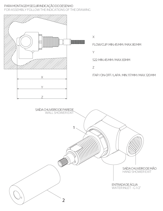 Waterevolution Flow ingebouwde douchthermostaat met 2 uitgangen volledig RVS 1208852642