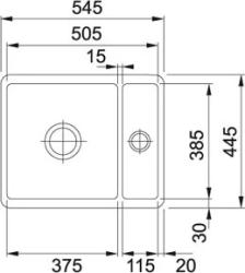 Franke umivalnik Fraceram Kubus KBK160 Onyx vgradni 1260335887