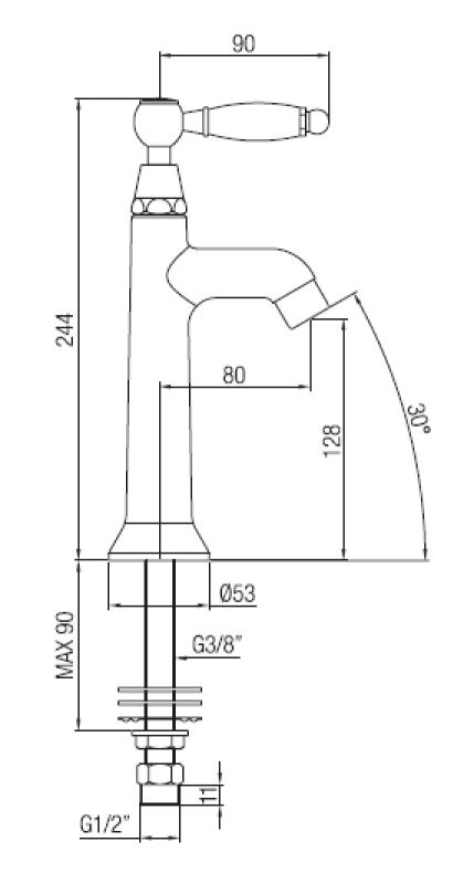 PB klasična fontanska pipa z belo ročico za hladno vodo iz nerjavečega jekla 1208853932