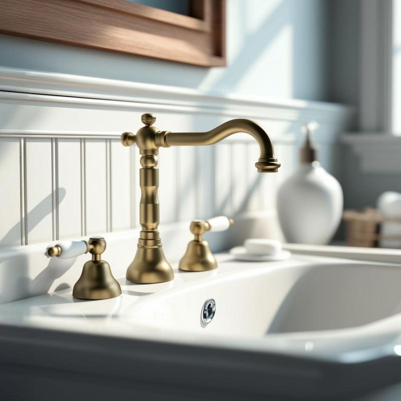 PB klasična pipa 3-luknjasta umivalniška pipa Bele ročice Bron 1208854272