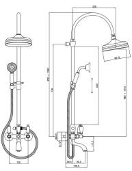 PB klasični set za prhanje z nadglavno prho iz nerjavečega jekla 1208854832