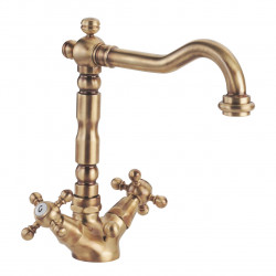 PB klasična umivalniška pipa z zvezdastimi ročaji, izliv 18,5 cm, bron 1208854962