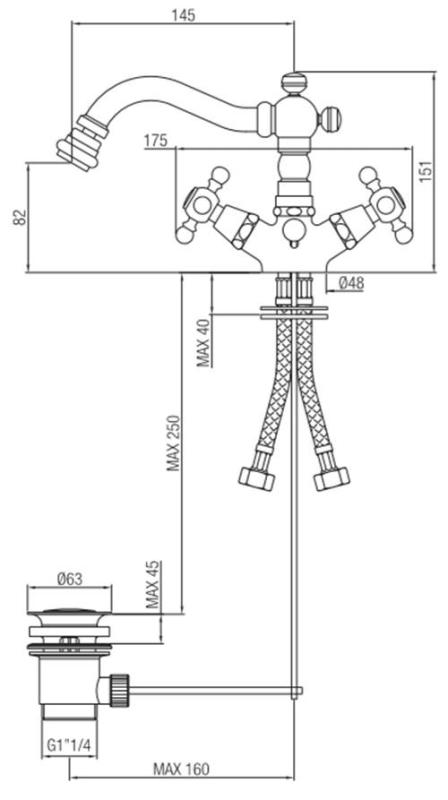 PB klasična bidejska pipa 145 mm izliv iz nerjavečega jekla 1208855032