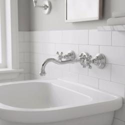 PB klasična vgradna stenska pipa z zvezdastimi ročaji, 25 cm izliv, Krom 1208855112