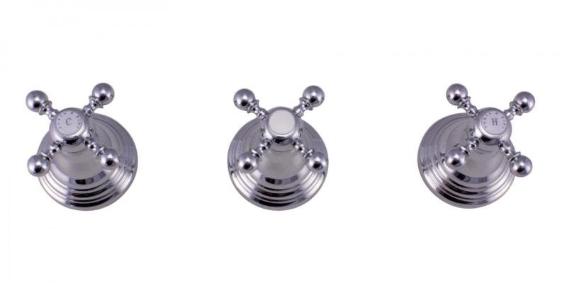 PB klasični 2-smerni vgradni tuš sistem z preklopnikom in zvezdastimi gumbi Krom 1208855362