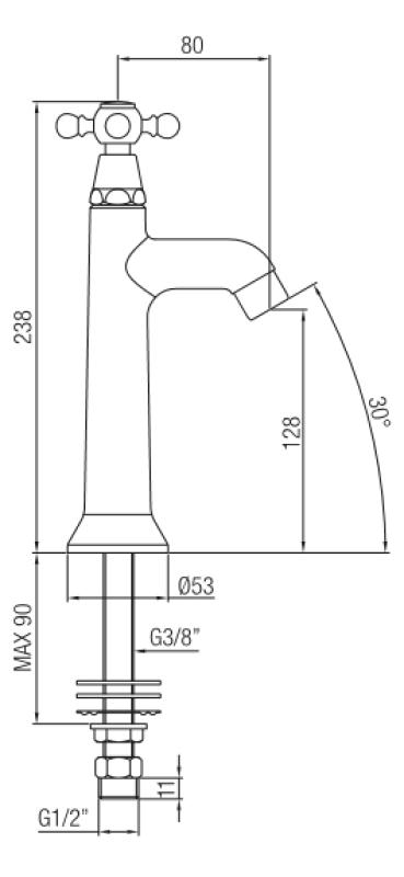 PB klasična vodovodna pipa s zvezdastim gumbom za hladno vodo krom 1208855532