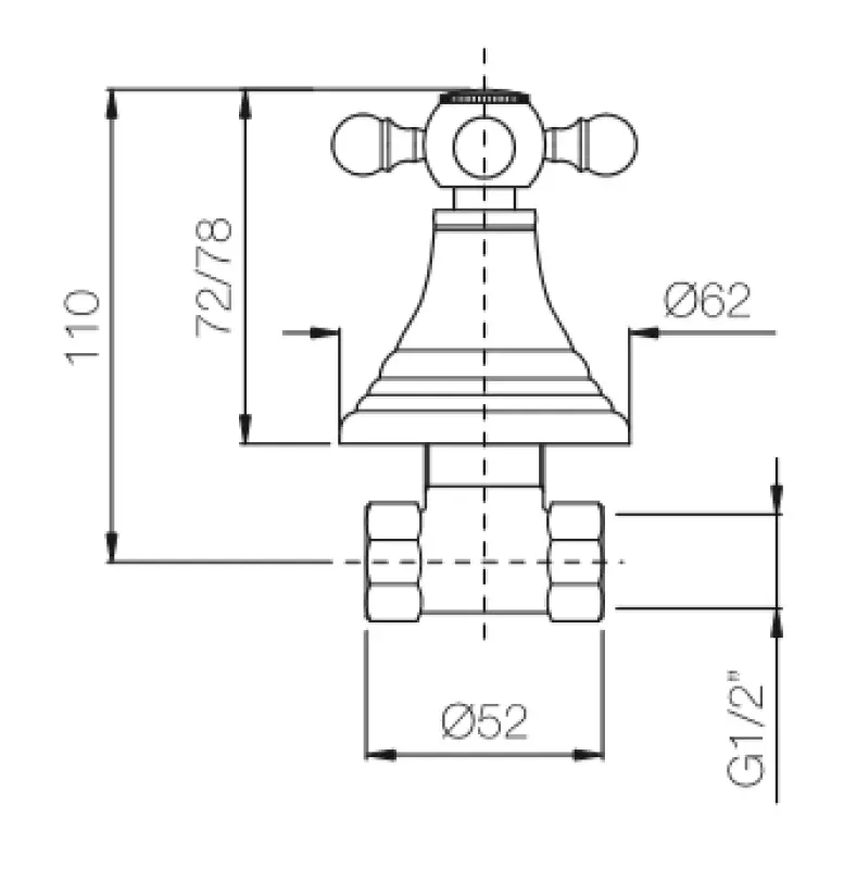 PB klasična pipa vgradni ventil z zvezdnim gumbom Bron 1208855572