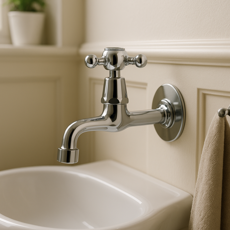 PB klasična stenska fontanska pipa s zvezdastim gumbom za hladno vodo krom 1208855592