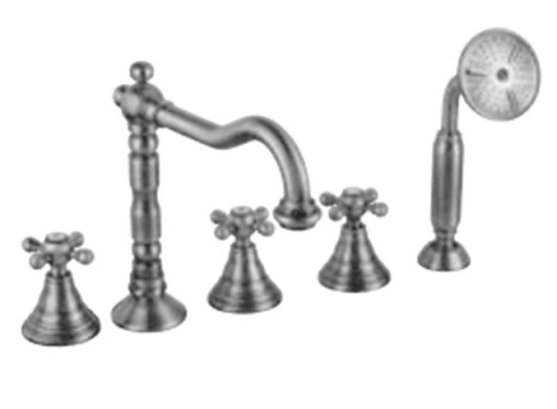 PB klasična 5-luknjasta kopalniška pipa z močnimi gumbi Krom 1208855772