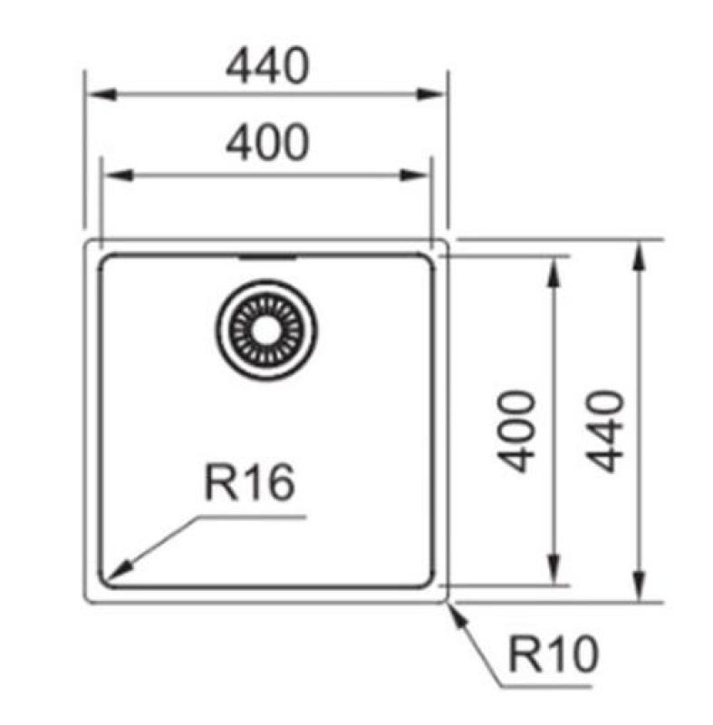 Franke Maris MRX 110.40 inox pomivalno korito za vgradnjo pod pult 40x40 1220527791