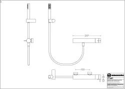 Waterevolution Flow prheostatska tuš armatura z garnituro za prhanje RVS T140TIE