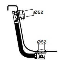 Waterevolution badafvoerset met badvulcombinatie mat zwart B1ENCHPR