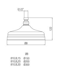PB klasična glavna prha 20 cm krom 1208898832