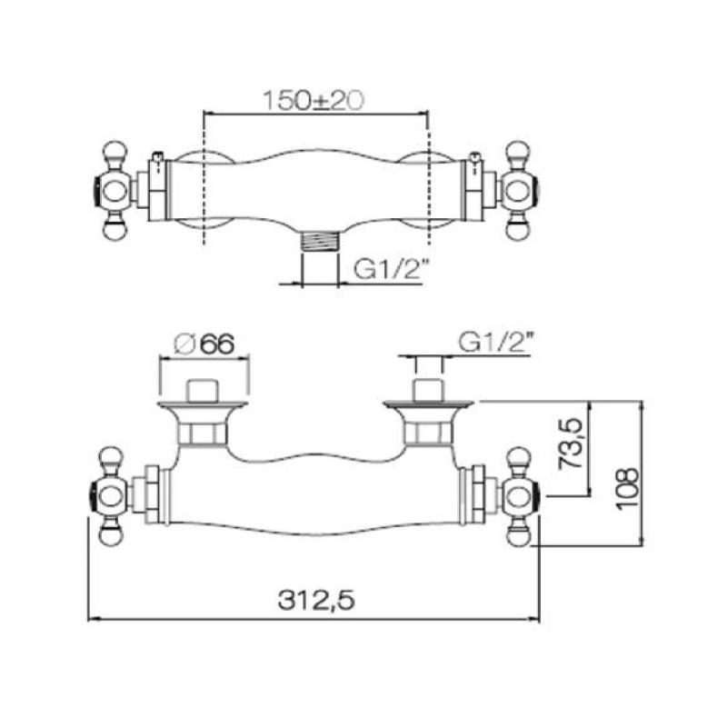 PB klasični tuš termostat krom 1208898972