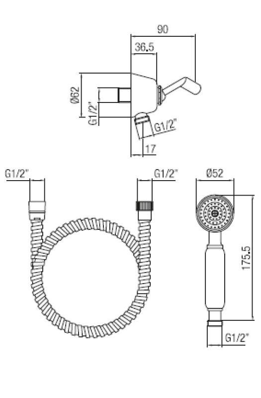 PB klasični ročni pršni set z obešanko bron 1208899042