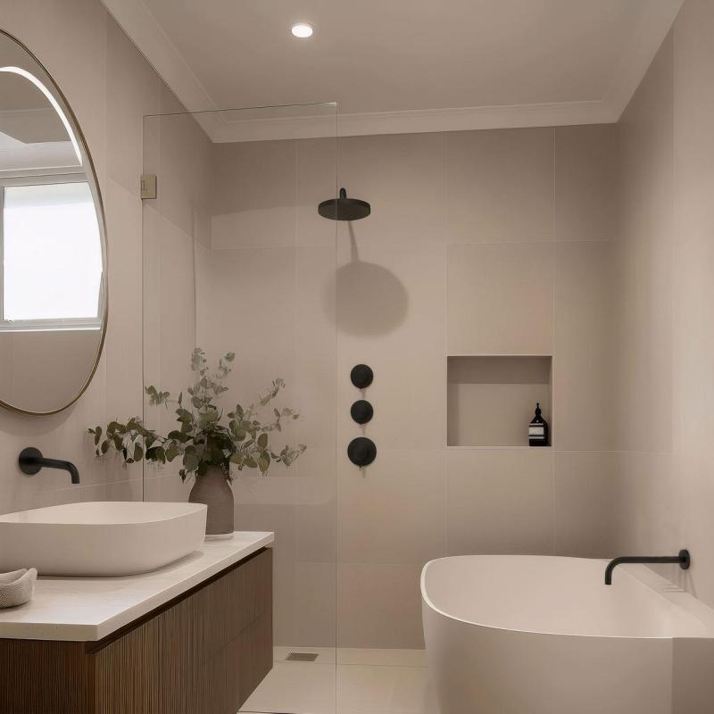 Waterevolution Flow vgradni pršni termostat z 2 zapornima ventiloma mat črna 1208916222