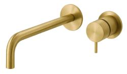 Waterevolution Flow vgradna umivalna pipa iz brušenega medenine z izlivom 21 cm T116BLE-21