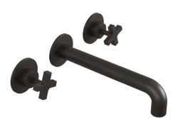 Waterevolution Cruz 3-luknjasta vgradna umivalniška pipa mat črna 19 cm izliv 1208916572