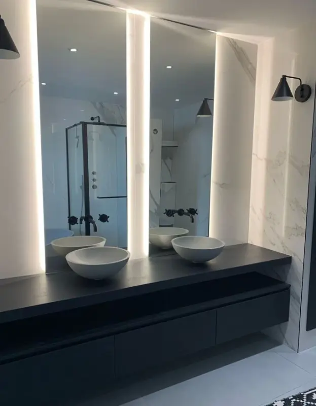 Waterevolution Cruz 3-luknjasta vgradna umivalniška pipa z izlivom 15 cm mat črna 1208916582