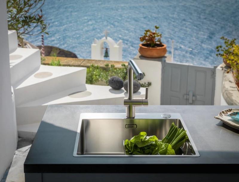 Franke masivna nerjaveče jeklo kuhinjska pipa Atlas Neo vrtljivi izliv 115.0521.435