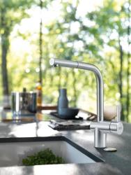 Franke RVS brušena kuhinjska pipa Atlas Neo z izvlečnim izlivom inox 115.0521.438