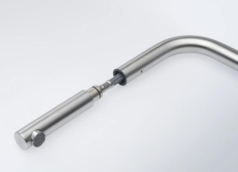 Franke RVS brušena kuhinjska pipa Atlas Neo z izvlečnim izlivom inox 115.0521.438