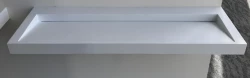 Solid-S Quatra umivalnik iz masivne površine mat bela brez odprtine za pipo 160 x 45,5 x 8 cm 1208920888