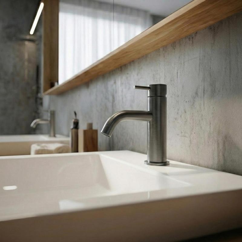 Waterevolution Flow umivalna pipa PVD brušena gun metal T110GME