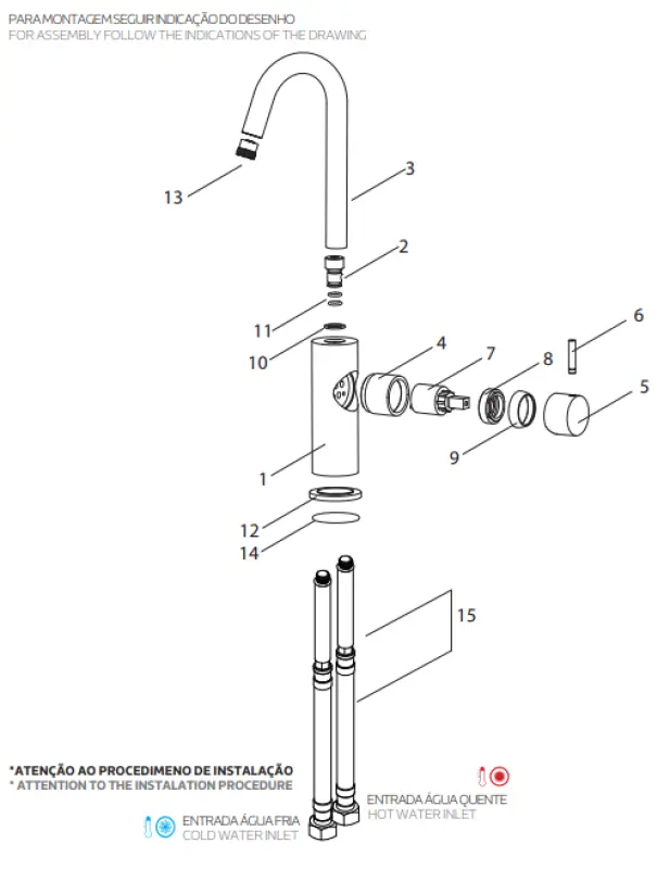 Waterevolution Flow umivalniška pipa visok model RVS T1121FUIE