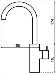 Waterevolution Flow umivalnikova pipa visok model brušena medenina T1121FULE