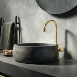 Waterevolution Flow umivalnik pipa visok model PVD brušeno svetlo zlato T1121FUWGE