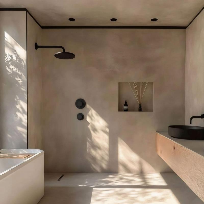 Waterevolution Flow vgradni tuš termostat z 1 preklopnim ventilom mat črna 1208920978