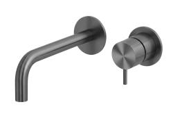 Waterevolution Flow vgradna pipa za umivalnik PVD Gun Metal z izlivom 15 cm T116BME-15