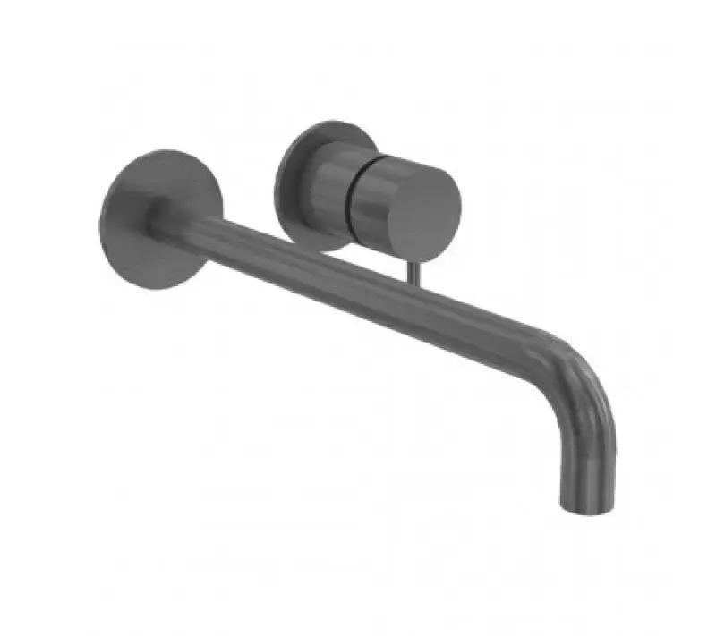 Waterevolution Flow vgradna pipa za umivalnik PVD Gun Metal z izlivom 15 cm T116BME-15