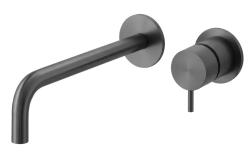 Waterevolution Flow vgradna pipa za umivalnik PVD Gun Metal z izlivom 21 cm T116BGME-21