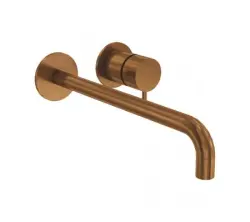 Waterevolution Flow vgrajena umivalniška pipa PVD Krtačeno Baker z izlivom 15 cm T116CPE-15
